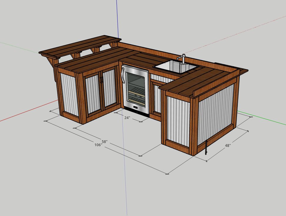 Finished hand-built rustic outdoor kitchen in Georgia by Cowboy Country Kitchens